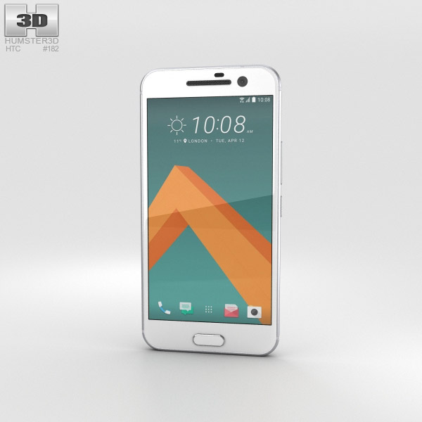 HTC 10 Glacier Silver (White Front) Modello 3D