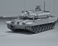 Altay Tank 3d model wire render