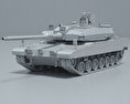 Altay танк 3D модель clay render