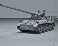 M107自走炮 3D模型 wire render