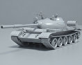 T-62 3D-Modell clay render