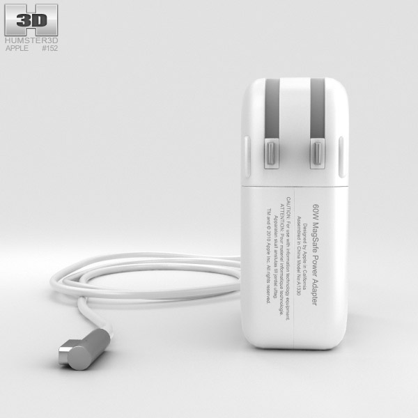 Apple 60W MagSafe 電源アダプタ 3Dモデル
