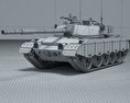 阿茲拉主戰坦克 3D模型 wire render