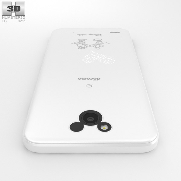 LG Disney Mobile on Docomo DM-02H 白い 3Dモデル