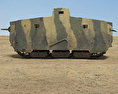 A7V Sturmpanzerwagen Modello 3D vista laterale