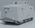 A7V Sturmpanzerwagen Modello 3D clay render