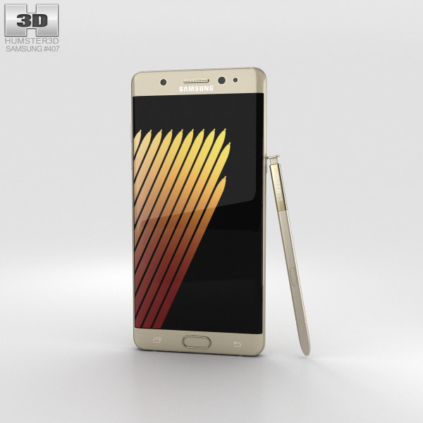 Samsung Galaxy Note 7 Gold Platinum 3D model