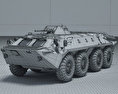 BTR-70 裝甲車 3D模型 wire render