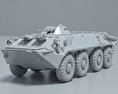 BTR-70 裝甲車 3D模型 clay render