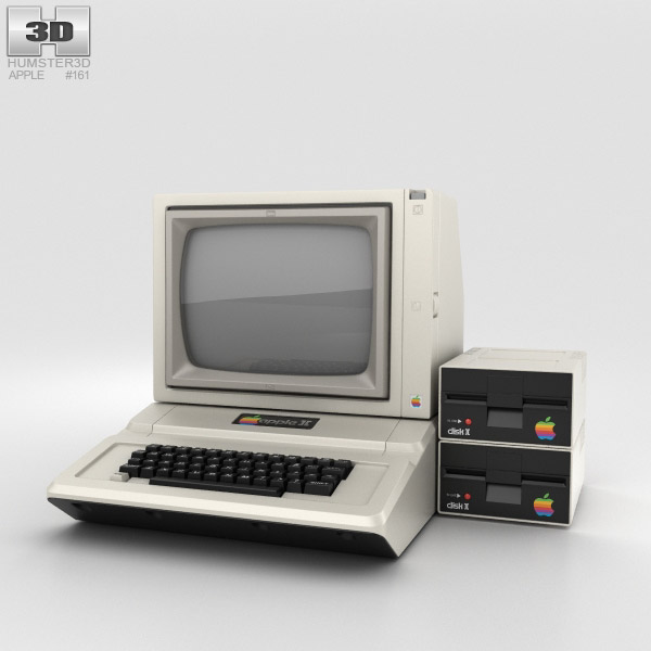 Apple II Computador Modelo 3d