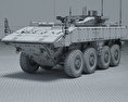 迴旋鏢裝甲運兵車 3D模型 wire render