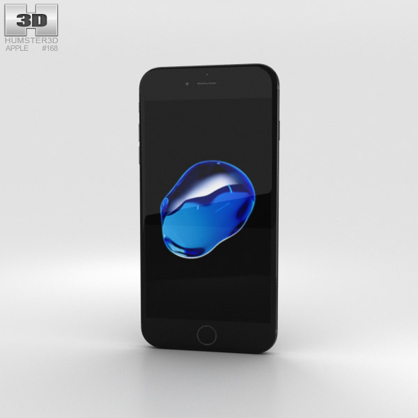 Apple iPhone 7 Plus Jet 黑色的 3D模型