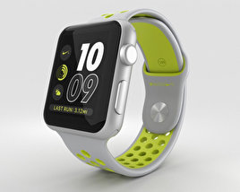 Apple Watch Nike+ 42mm Silver Aluminum Case Flat Silver/Volt Nike Sport Band 3D model
