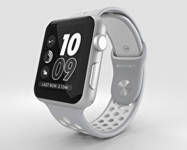 Apple Watch Nike+ 42mm Silver Aluminum Case Flat Silver/White Nike Sport Band 3D model