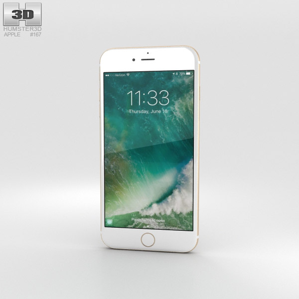 Apple iPhone 7 Plus Gold 3Dモデル