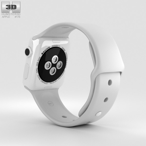 Apple Watch Edition Series 38mm White Ceramic Case Cloud Sport Band 3D  model Electronics on Hum3D