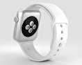 Apple Watch Series 2 42mm Silver Aluminum Case White Sport Band 3D модель