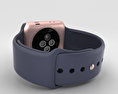 Apple Watch Series 2 42mm Rose Gold Aluminum Case Midnight Blue Sport Band 3D модель