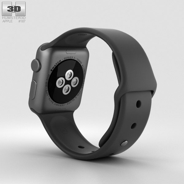 Apple Watch Series 2 38mm Space Gray Aluminum Case Black Sport