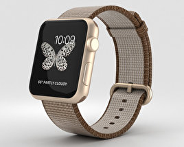 Apple Watch Series 2 42mm Gold Aluminum Case Toasted Coffee/Caramel Woven Nylon 3D 모델 