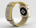 Apple Watch Series 2 38mm Gold Aluminum Case Yellow Light Gray Woven Nylon 3d model