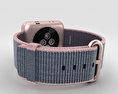 Apple Watch Series 2 38mm Rose Gold Aluminum Case Pink Blue Woven Nylon Modello 3D