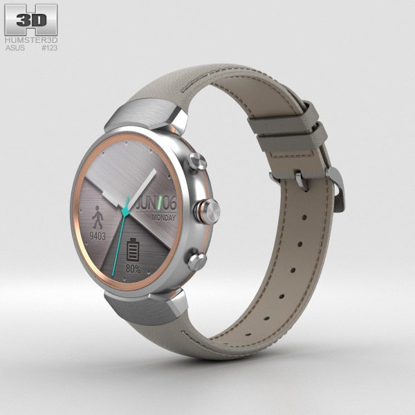 Asus Zenwatch 3 Silver 3Dモデル