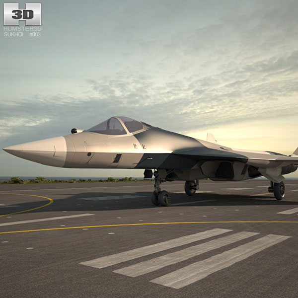수호이 Su-57 3D 모델 