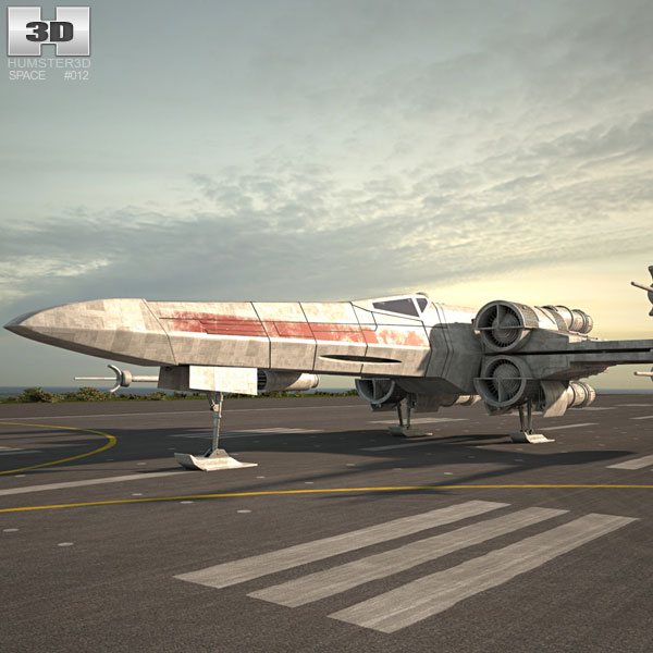 Caça estelar X-wing Modelo 3d
