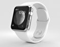 Apple Watch Series 2 38mm Stainless Steel Case White Sport Band 3D-Modell