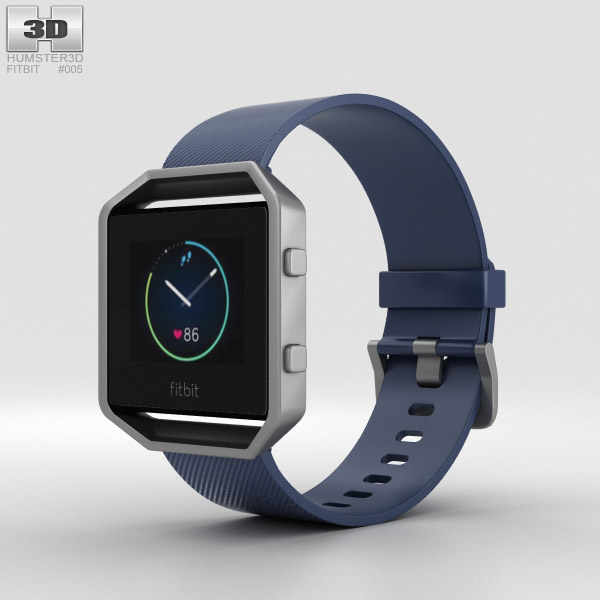 Fitbit Blaze Blue/Silver 3D model