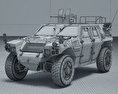 軽装甲機動車 3Dモデル wire render