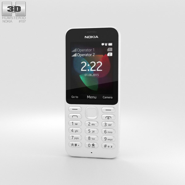 Nokia 222 Blanc Modèle 3D