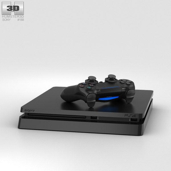 Sony PlayStation 4 Slim 3D-Modell