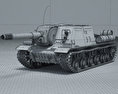 ISU-152 3D 모델  wire render