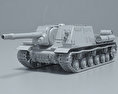 ISU-152 3Dモデル clay render
