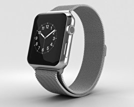 Apple Watch Series 2 38mm Stainless Steel Case Milanese Loop 3D model