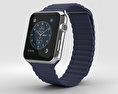 Apple Watch Series 2 42mm Stainless Steel Case Midnight Blue Leather Loop 3D-Modell