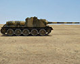 SU-100驅逐戰車 3D模型 侧视图