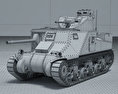 M3中戦車 3Dモデル wire render