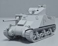 M3李戰車 3D模型 clay render
