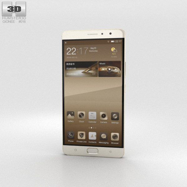 Gionee M6 Plus Champagne Gold Modelo 3d