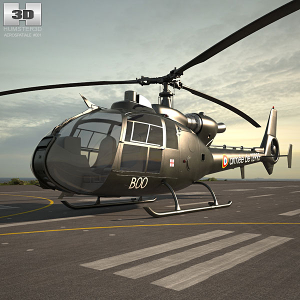 Aerospatiale SA-342 Gazelle 3D model