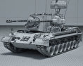 獵豹式防空坦克 3D模型 wire render