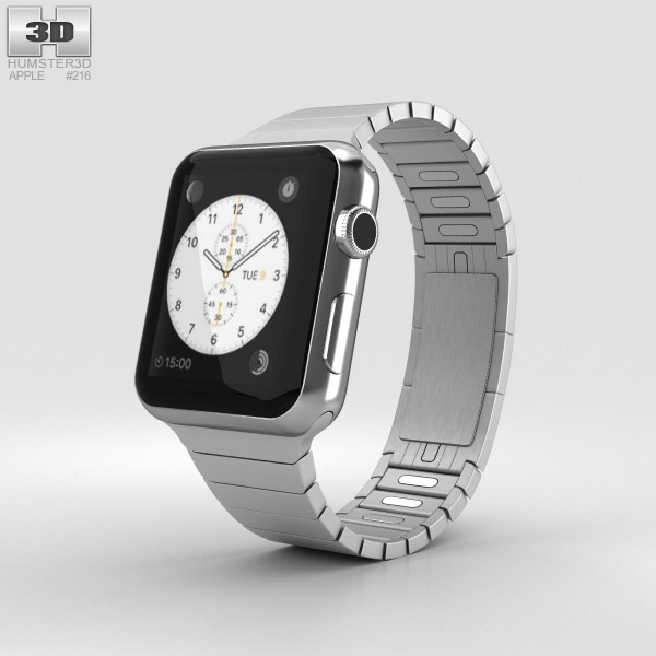Apple Watch Series 2 38mm Stainless Steel Case Link Bracelet 3D model