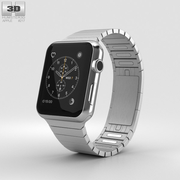 Apple Watch Series 2 42mm Stainless Steel Case Link Bracelet 3D model