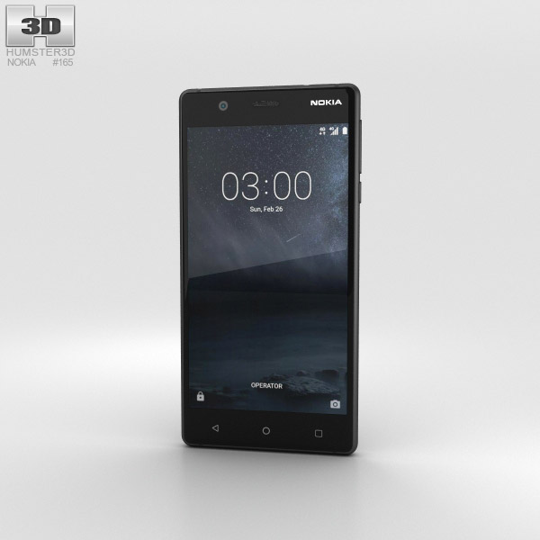 Nokia 3 Matte Black Modello 3D