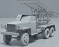 BM-13 多管火箭炮 3D模型 clay render