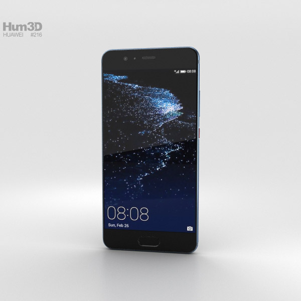 Huawei P10 Plus Dazzling Blue Modello 3D