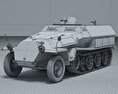 Sd.Kfz. 251 3Dモデル wire render